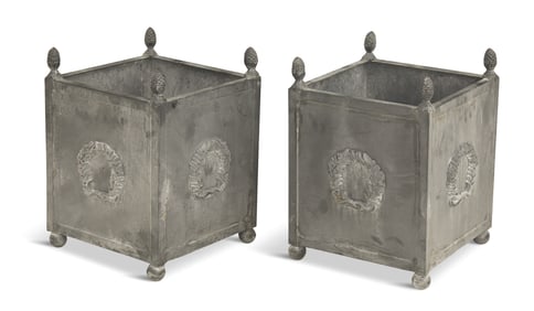Pair of Neoclassical-Style Iron Planters