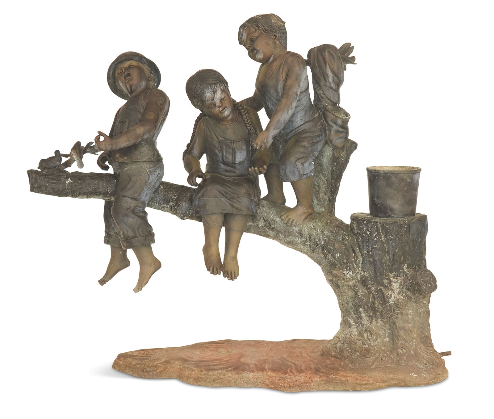 Signed Contemporary Bronze Figural Fountain (1 of 3)