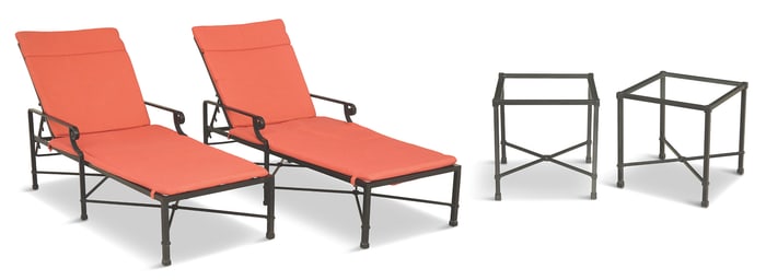 Brown Jordan Chaise Lounges and Drinks Tables