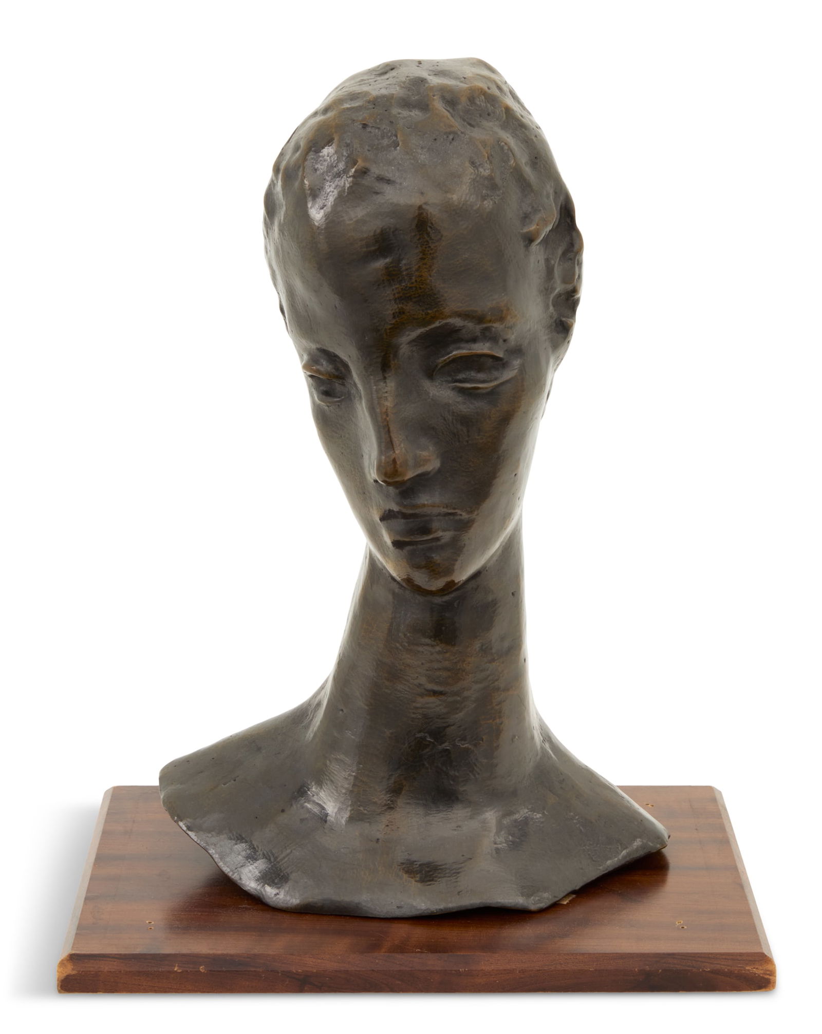 After Wilhelm Lehmbruck (German, 1881-1919): After Wilhelm Lehmbruck(German, 1881-1919)"Madchenkopf"patinated bronzelater casting after the 1913/14 model, cast signature, numbered "2/3" and with a "Cire Perdue/Hebrard&qu