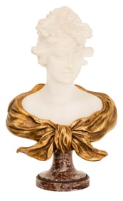 Tiffany Retailed Bust of "Jeune Femme"