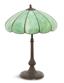 Signed Handel Leaded Glass Table Lamp