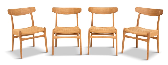 Suite of Four Hans J. Wegner Oak Chairs