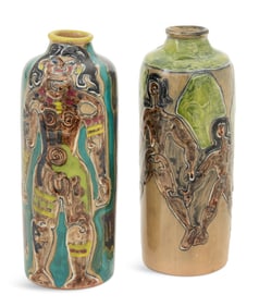 Two Shearwater Art Pottery Vases