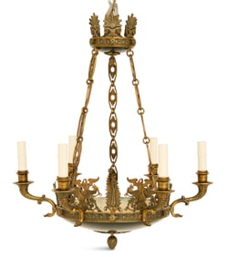 French Bronze Chandelier in the Empire Taste