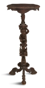 Italian Carved Hardwood Figural Pedestal