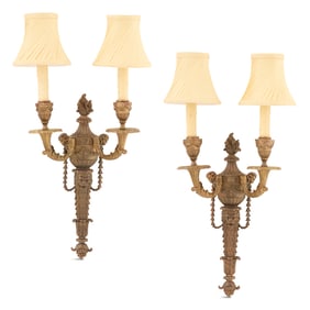 Pair of Bronze Sconces in the Adam Taste