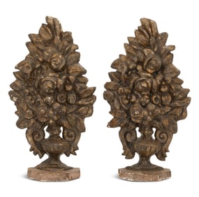 Pair of Italian Baroque Papier-Mache Garnitures