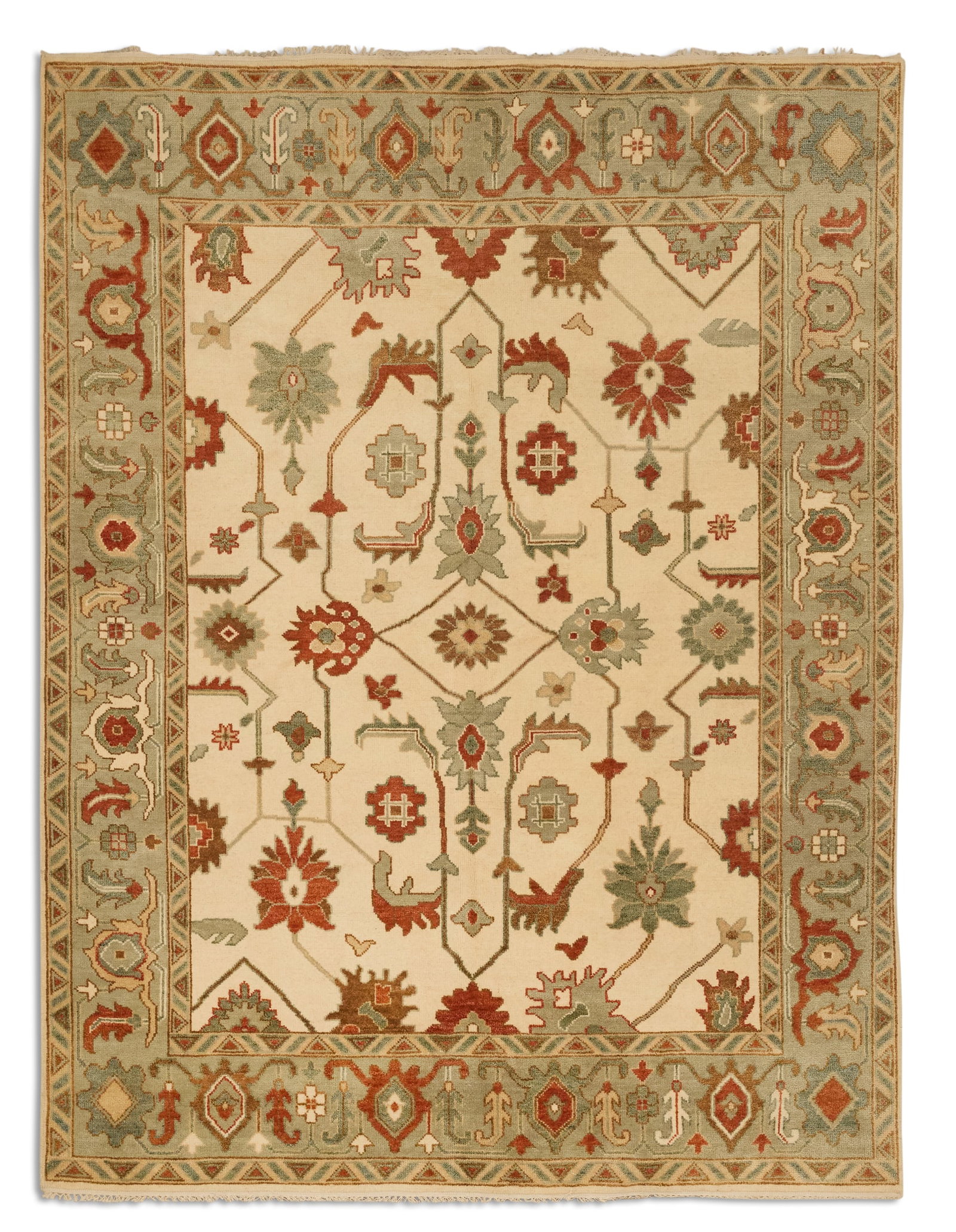 Turkish Angora Oushak Carpet: Turkish Angora Oushak Carpet 9' x 11' 8"