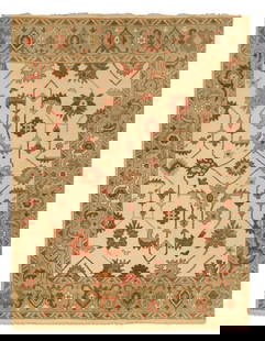 Turkish Angora Oushak Carpet: Turkish Angora Oushak Carpet 9' x 11' 8"