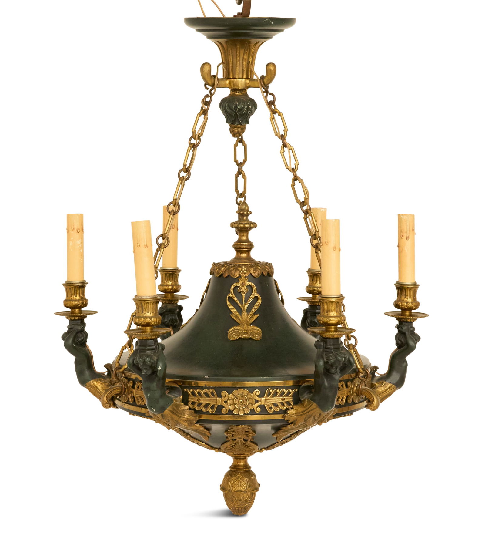 French Tole and Gilt-Bronze Chandelier (1 of 1)