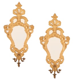 Italian Giltwood and Tole Girandole Mirrors