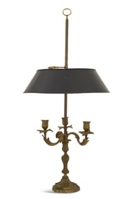 French Bronze and Tole Bouillotte Lamp