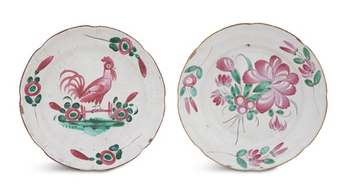 Two French Faience Plates