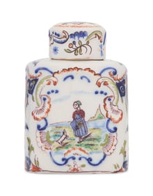 French Faience de Desvres Tea Caddy