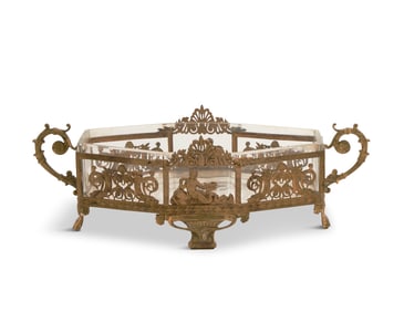 French Glass and Gilt-Brass Centerpiece
