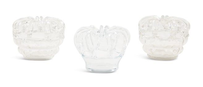 Three Glass Bride's Money Banks/Frogs