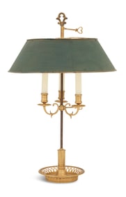 French Brass and Tole Bouillotte Lamp