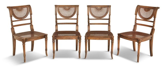 Suite of Four Regency-Style Side Chairs