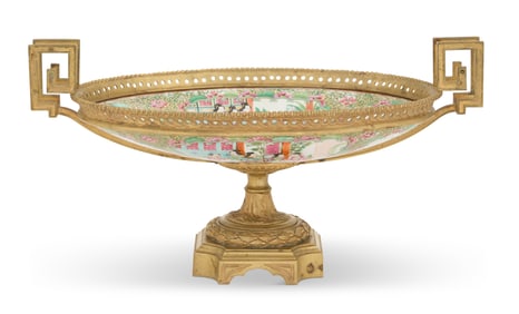 Franco-Chinese Bronze and Porcelain Centerpiece