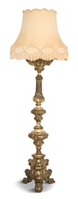 Continental Silvered Brass Torchere