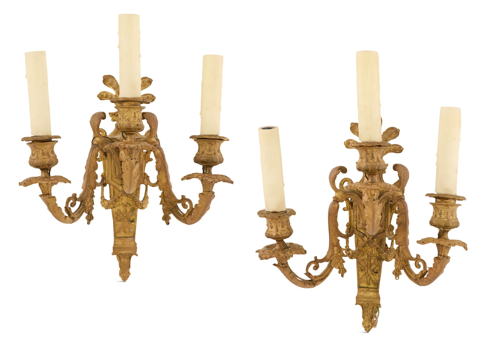 Pair of French Gilt-Bronze Sconces (1 of 5)