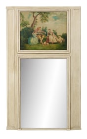 French Neoclassical-Style Painted Trumeau Mirror