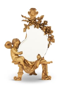 French Giltwood Figural Boudoir Mirror