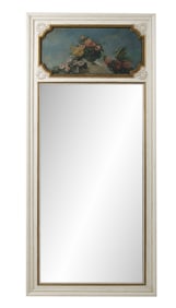 Monumental French Parcel-Gilt Trumeau Mirror