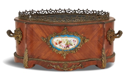 Napoleon III Bronze and Porcelain Jardiniere