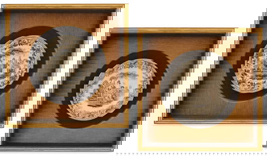 Pair of Creamware Transfer-Printed Plates: Pair of Creamware Transfer-Printed Plates second quarter 19th century, attributed to Montereau, one plate decorated with a mother and children and the other with an elderly man in a garden, each in a