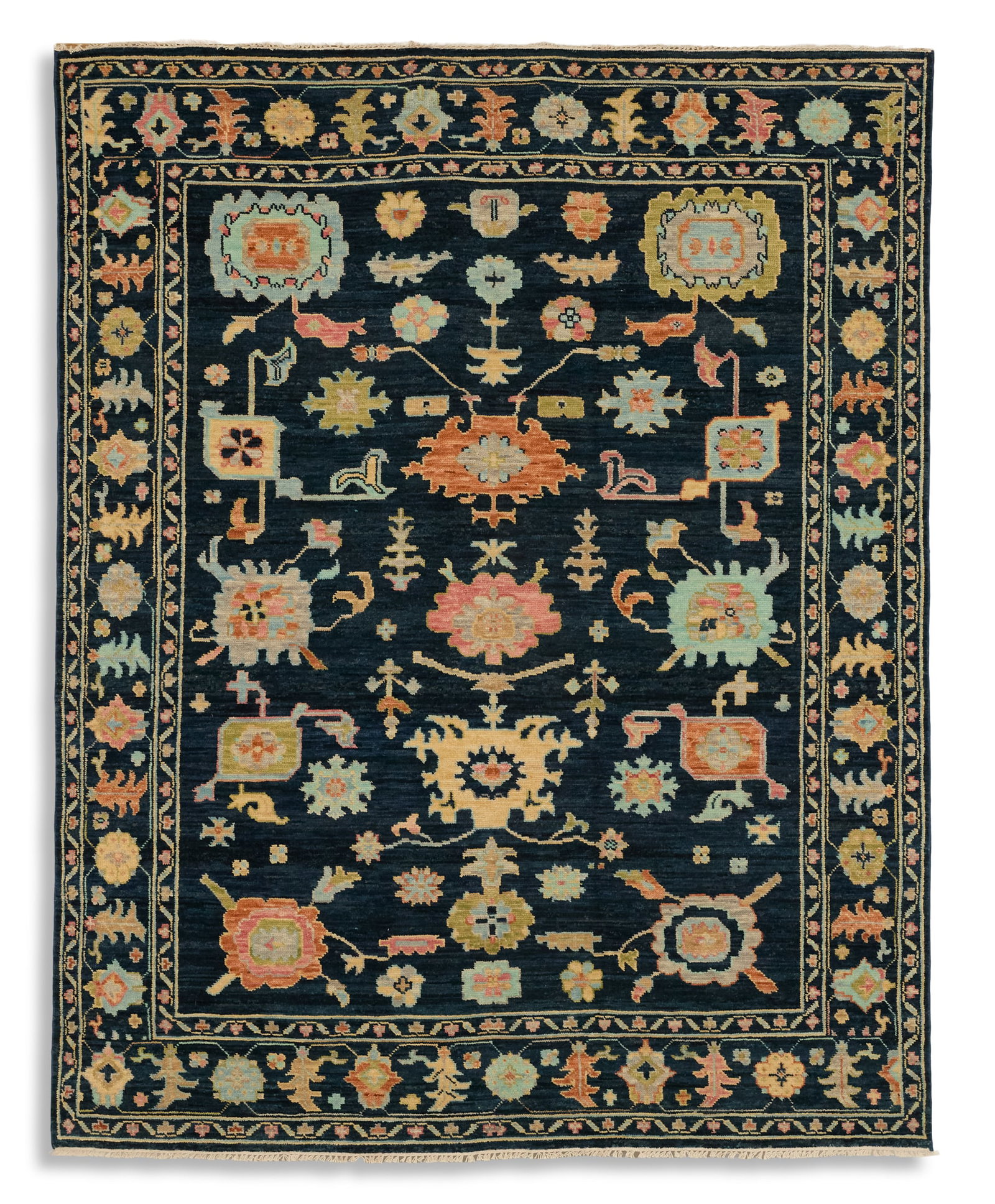 Turkish Angora Oushak Carpet: Turkish Angora Oushak Carpet 7' 10" x 9' 10"