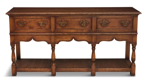 Georgian-Style Stained Oak Welsh Sideboard