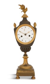 French Empire Bronze Dore et Patine Clock