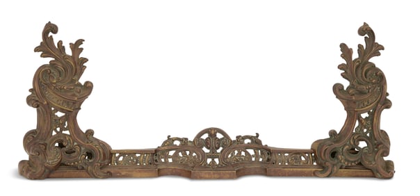 French Brass Chenets and Integral Fender