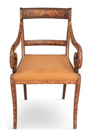 Dutch Mahogany and Marquetry Armchair