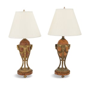 Pair of Bronze-Mounted Lamps