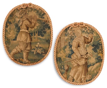 Pair of French Aubusson Tapestry Panels