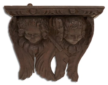 Italian Stained Oak Figural Bracket