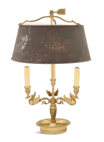 French Bronze and Tole Bouillotte Lamp