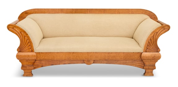Biedermeier Figured Birch Sofa