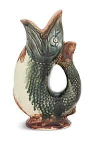 English Victorian Majolica Fish Jug