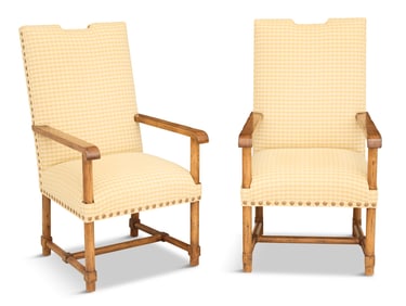 Pair of Country English Library Chairs
