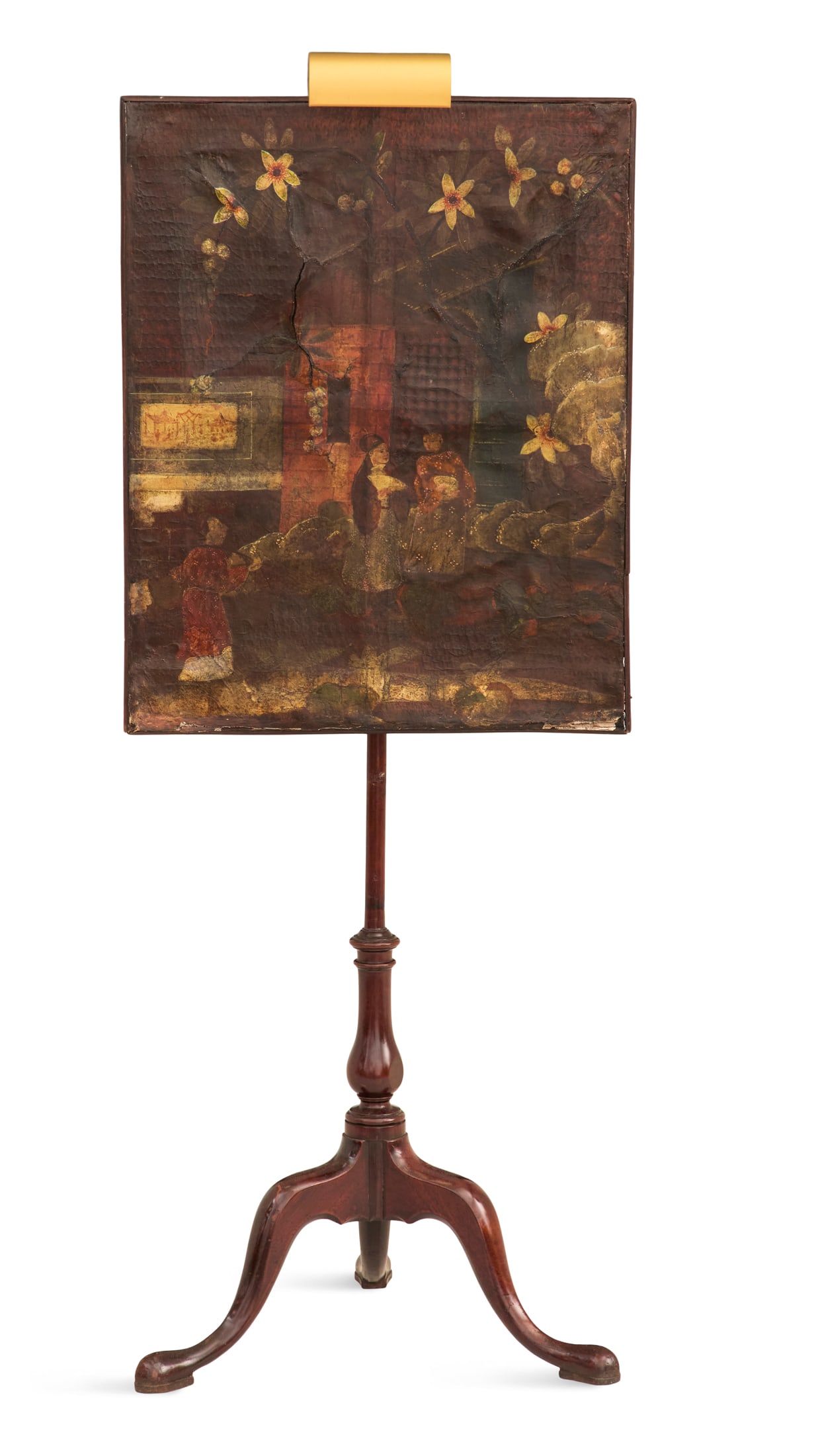 Georgian-Style Mahogany and Leather Fire Screen (1 of 3)