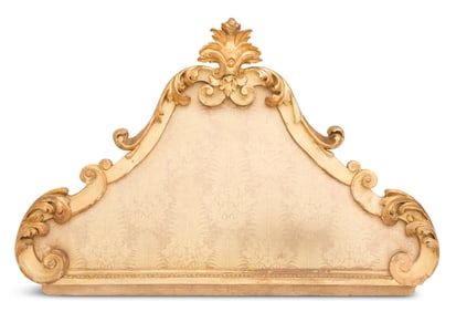 Italian Creme-Peinte and Parcel-Gilt Headboard