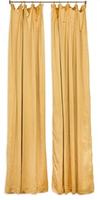 Six Silk Curtains and Rods