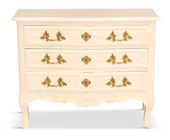 Louis XV-Style Creme-Peinte Commode