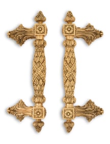 Pair of Sherle Wagner Gold-Plated Brass Pulls