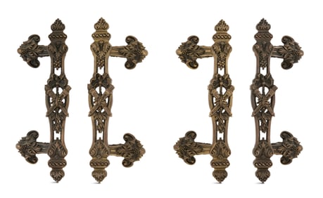 Set of Four Sherle Wagner Gold-Plated Brass Pulls
