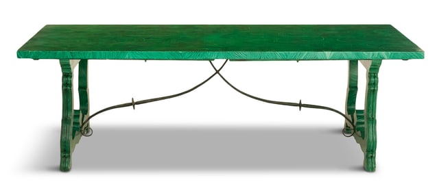 Faux Malachite Guard Room Table